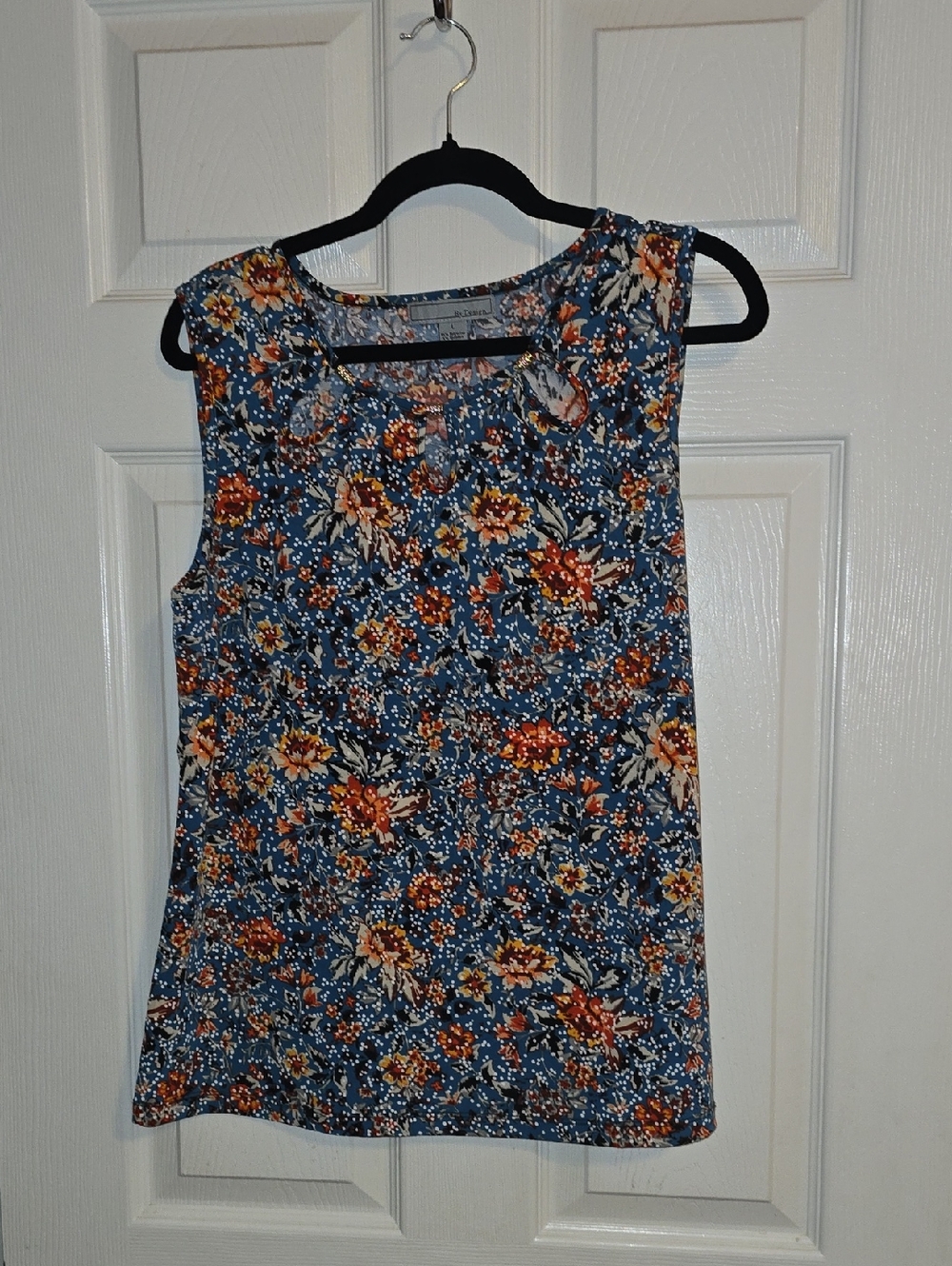 Blue‎ Floral Sleeveless Camisole Tank Top